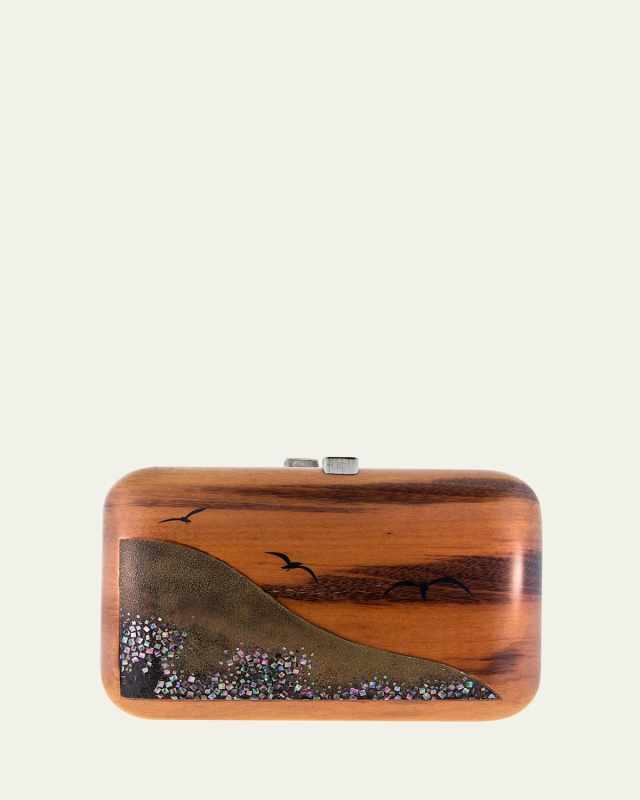 Landscape Marquetry Clutch with Abalone